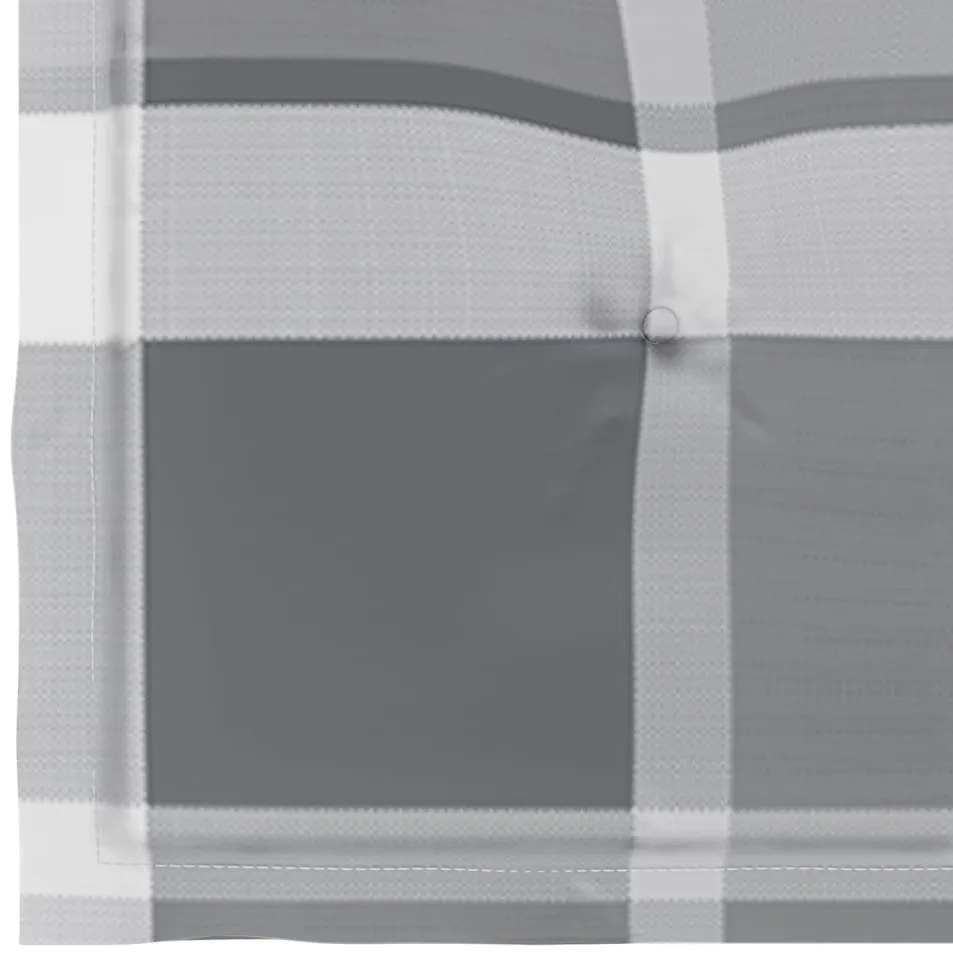Cadeiras de jardim c/ almofadões xadrez cinzento 8 pcs teca