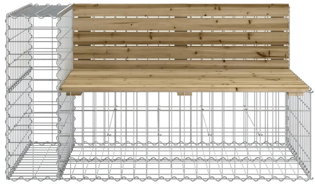Banco de jardim c/ design gabião 347x71x65,5cm pinho impregnado