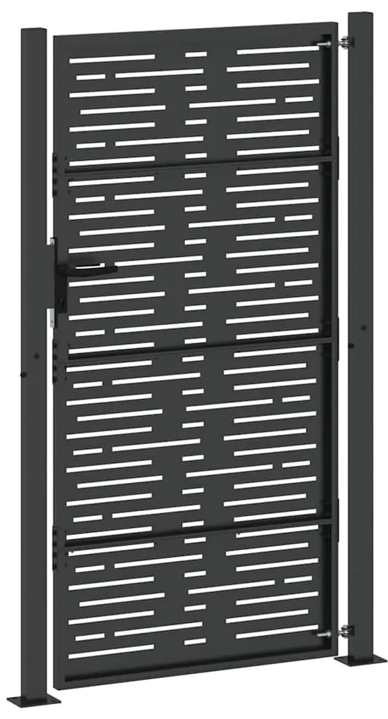 Portão de Jardim Preto 105 x 175 cm Aço com Revestimento em Pó