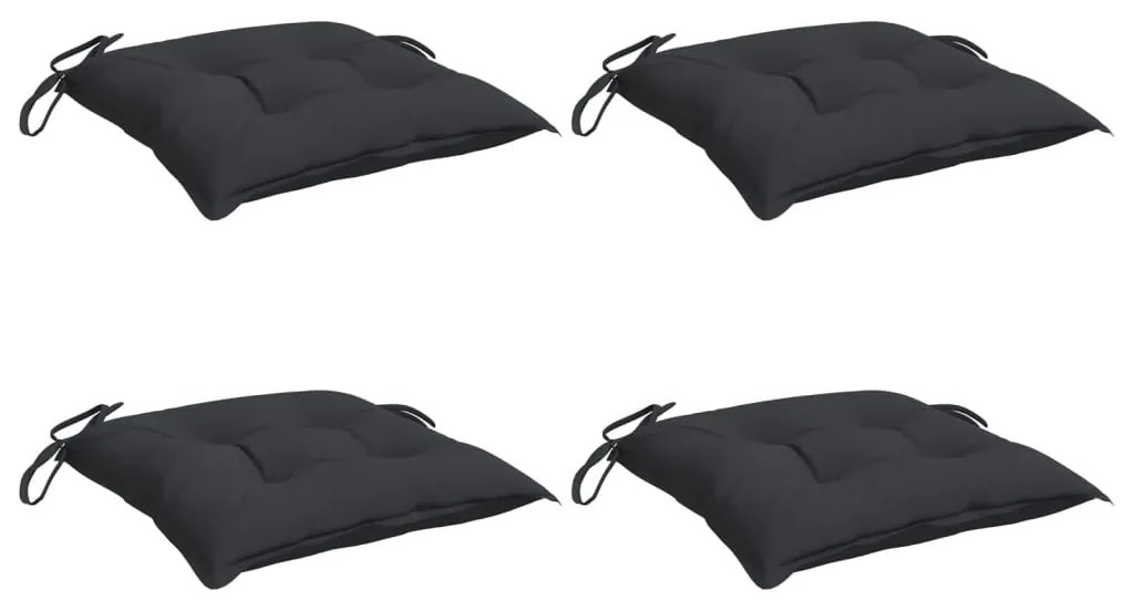 Almofadões de cadeira 4 pcs 40x40x7 cm tecido oxford preto