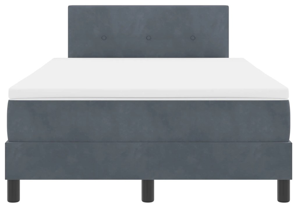 Cama Box com Colchão vidaXL Cinza Escuro 120x200 cm Veludo