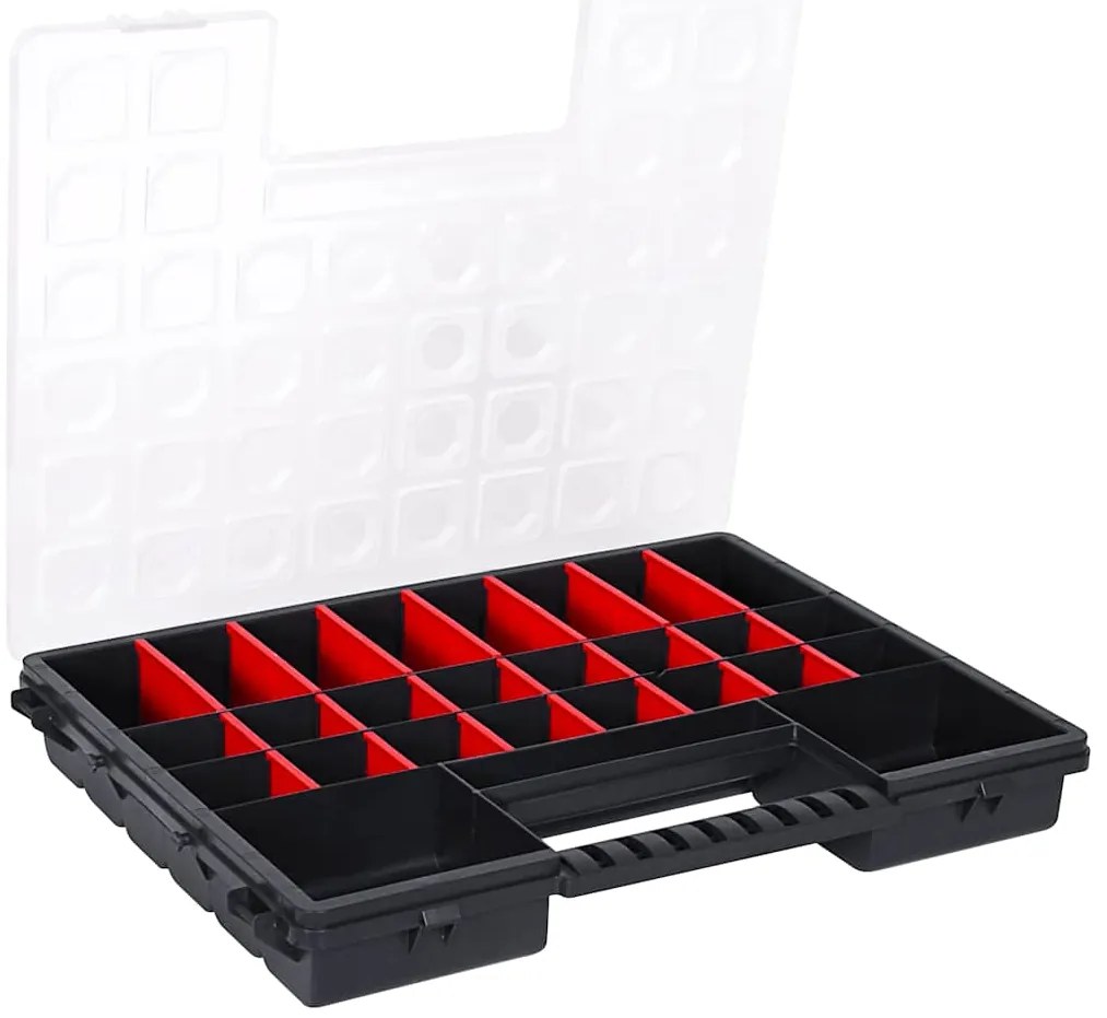 Caixas com divisórias ajustáveis 5 pcs 385x283x50 mm plástico
