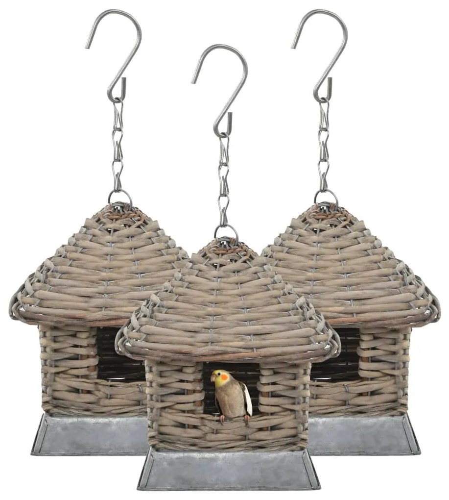 Casas para pássaros 3 pcs vime