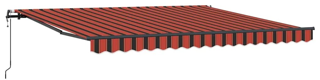 Toldo Retrátil Automático Laranja e Castanho 400 x 350 cm