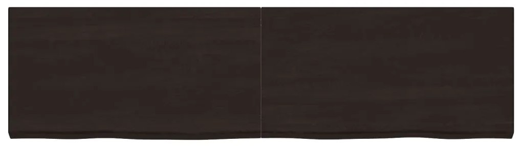 Bancada p/ WC 220x60x(2-6)cm madeira tratada maciça castanho