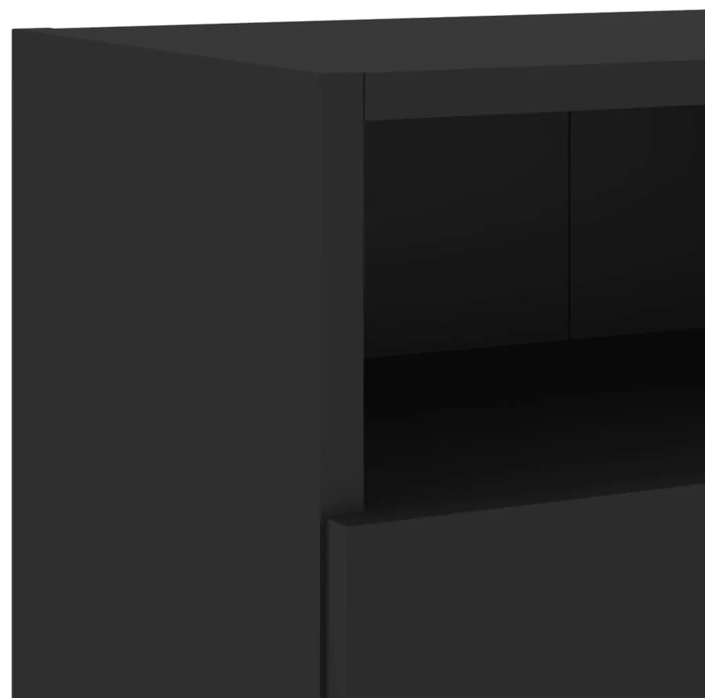 Móveis parede p/ TV 2 pcs 100x30x30 cm derivados madeira preto