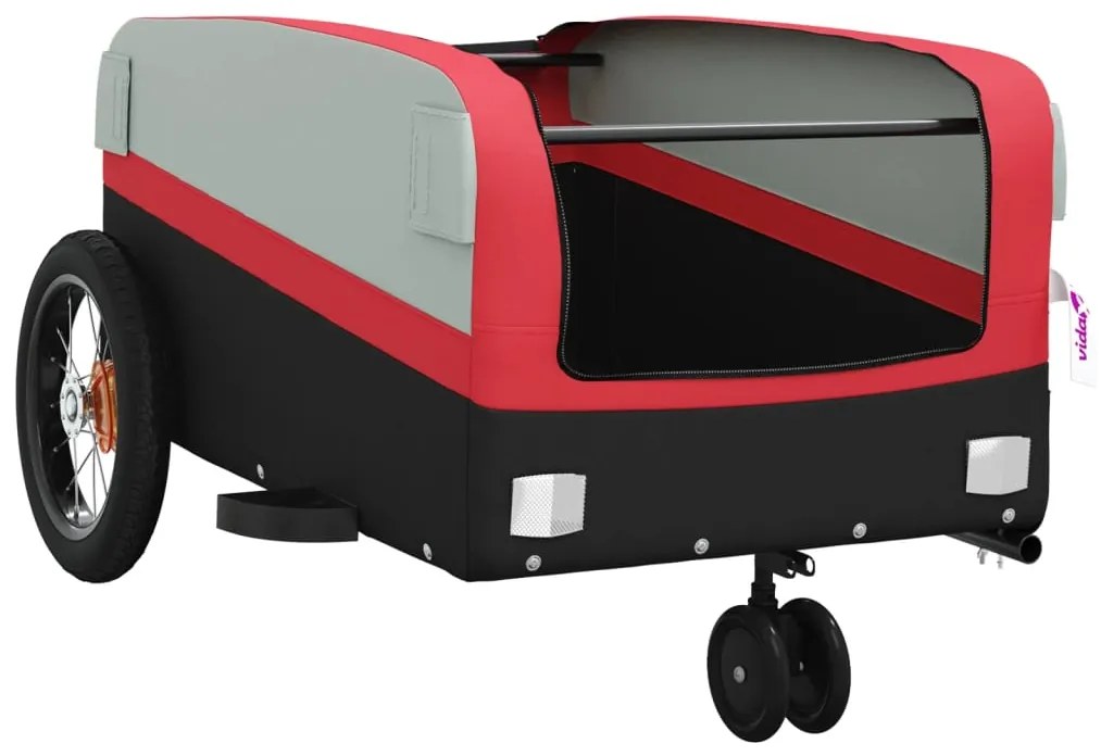 Reboque para bicicleta 30 kg ferro preto e vermelho