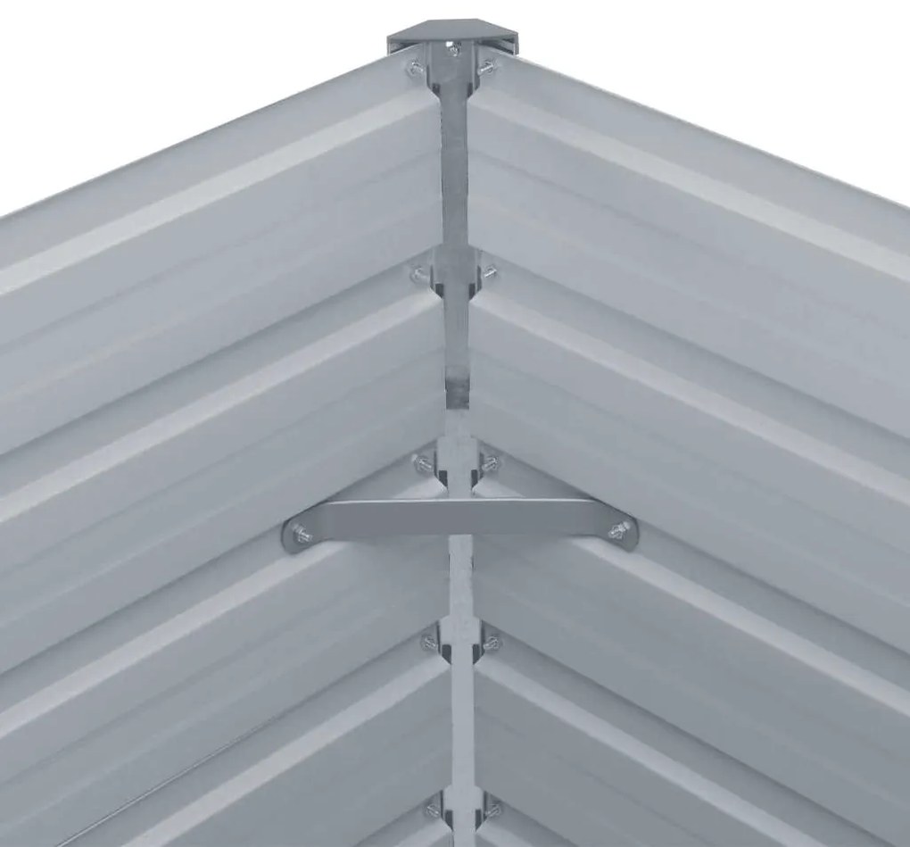 Canteiro elevado jardim aço galvanizado 320x40x45 cm cinzento