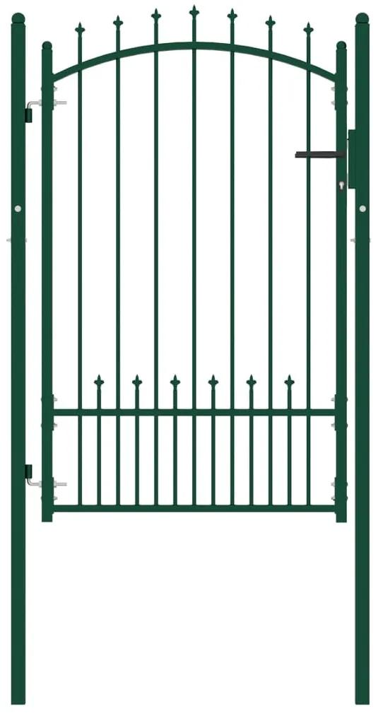146395 vidaXL Portão para cerca com espetos 100x150 cm aço verde