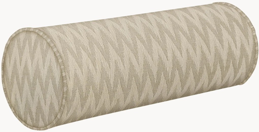 Almofada cilíndrica artesanal para interior e exterior Rosita Sand & Ecru