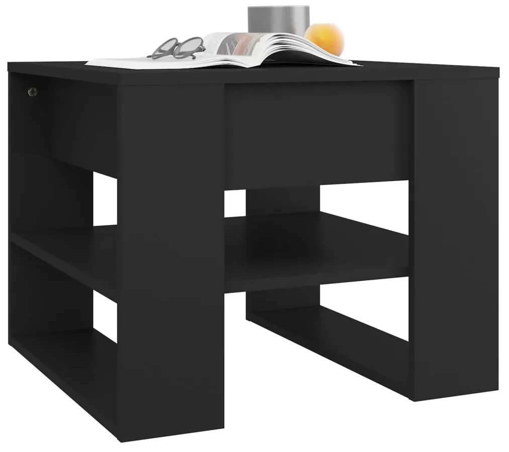 Mesa de centro 55,5x55x45 cm madeira processada preto