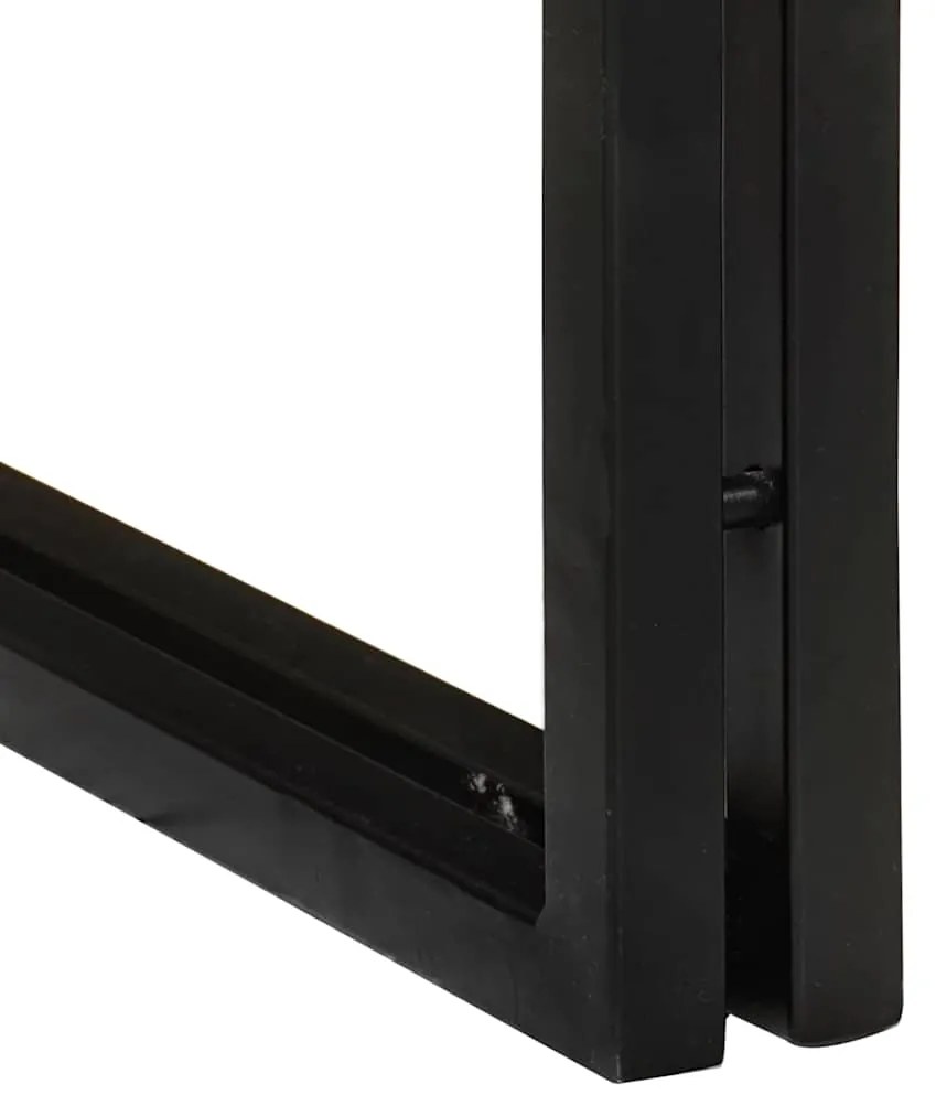 Mesas de canto 3 pcs Marrom e Preto Madeira de acácia maciça