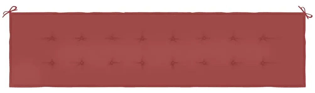 Almofadão p/ banco de jardim 200x50x4 cm tecido vermelho tinto