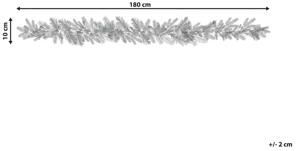 Guirlanda de natal com efeito de neve e iluminação 180 cm verde WAPTA Beliani
