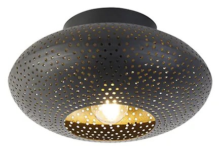 Candeeiro de teto oriental preto com dourado 25 cm - Radiance