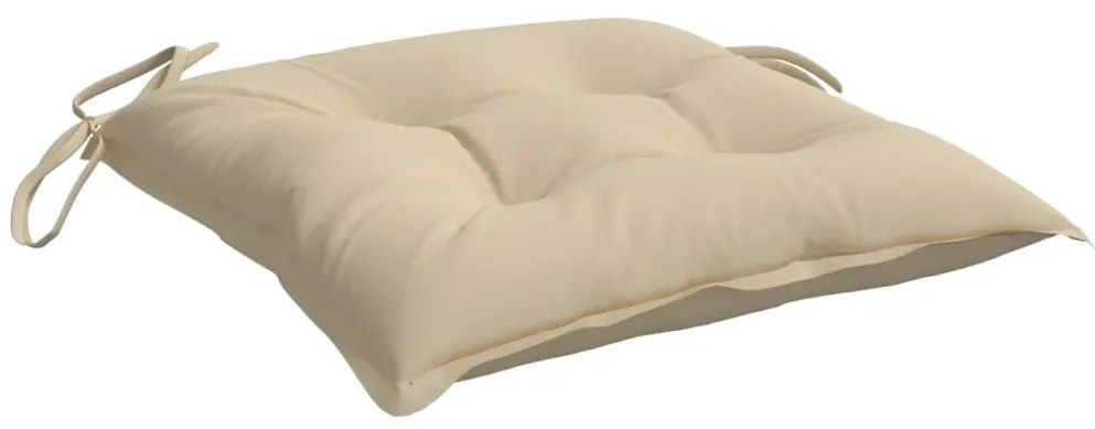 Almofadões de cadeira 4 pcs 40x40x7 cm tecido oxford bege