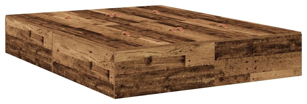 Estrado de cama com arrumação em madeira antiga 150x200 cm