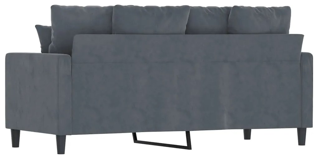 Sofá de 2 lugares 140 cm veludo cinza-escuro