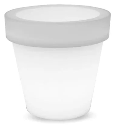 VASO REDONDO GRANDE MAGNOLIA 80 CM LUZ LED BRANCO FRIO COM CABO HOTEL, CASA, JARDIM, RESTAURANTE, BAR