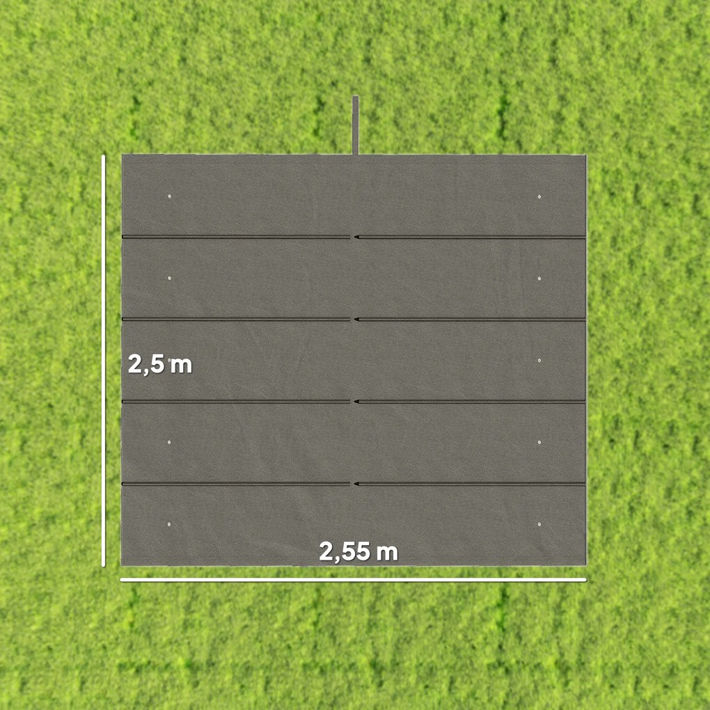 Lona para tenda retrátil de 3 x 3 m – apenas a lona, 250 x 255 cm (ESTRUTURA NÃO ESTÁ INCLUÍDA), cinzento claro