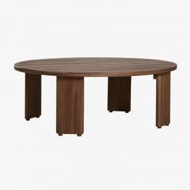 Mesa De Centro Oval 100x80 Cm Em Madeira De Acácia Uleno Castanho-acácia Escuro - Sklum
