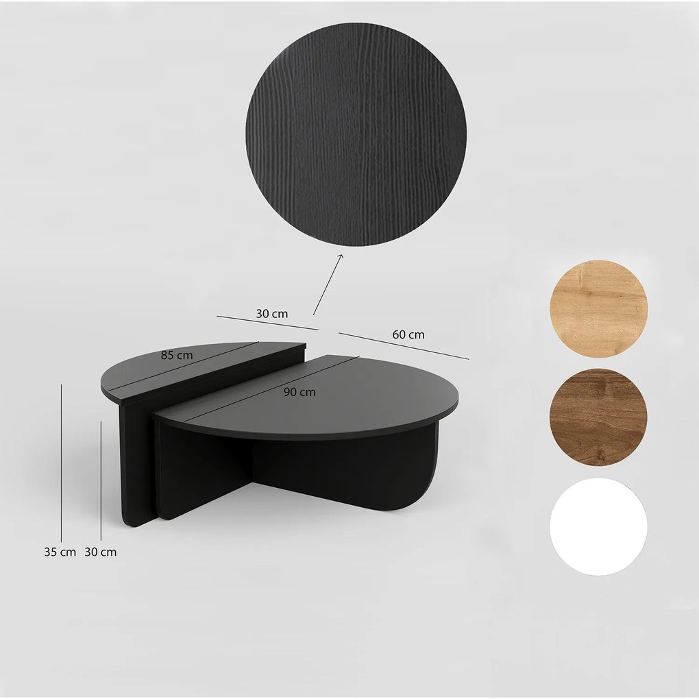 Mesa de Centro "Podium" – Preto - 90x60x30 cm – Design Moderno