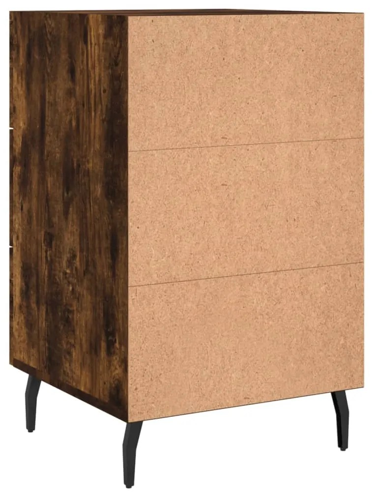 Mesa cabeceira 40x40x66 cm derivados de madeira carvalho fumado