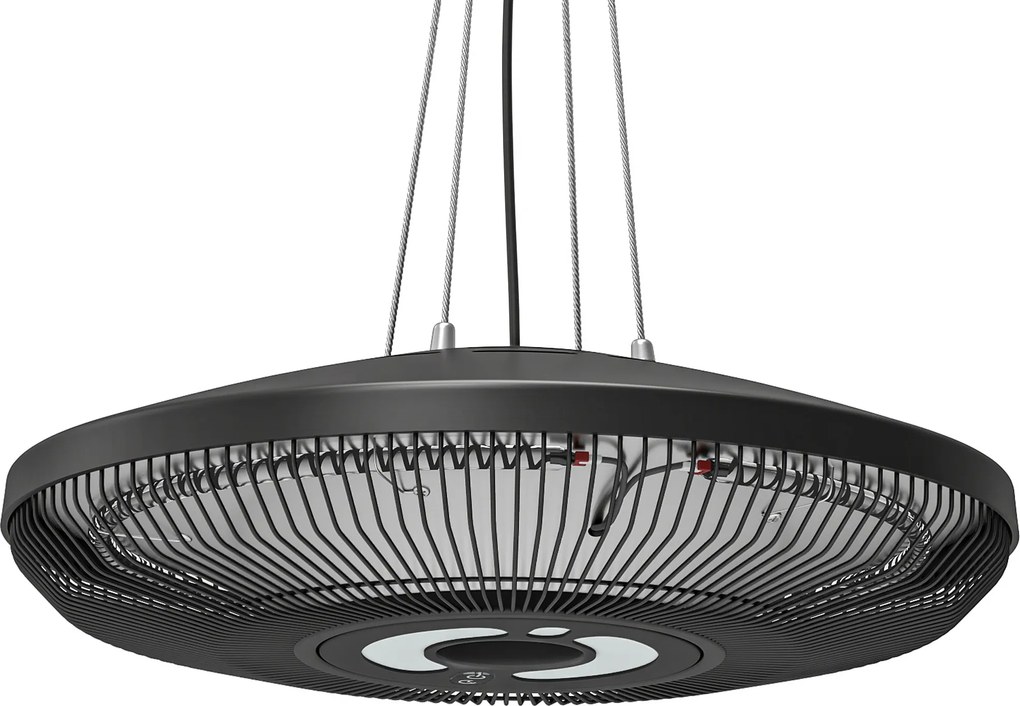 Outsunny Aquecedor Elétrico Suspenso para Exterior 1000/2000 W com Luz LED, IP65, Controlo Tátil/Comando, Preto | Aosom Portugal