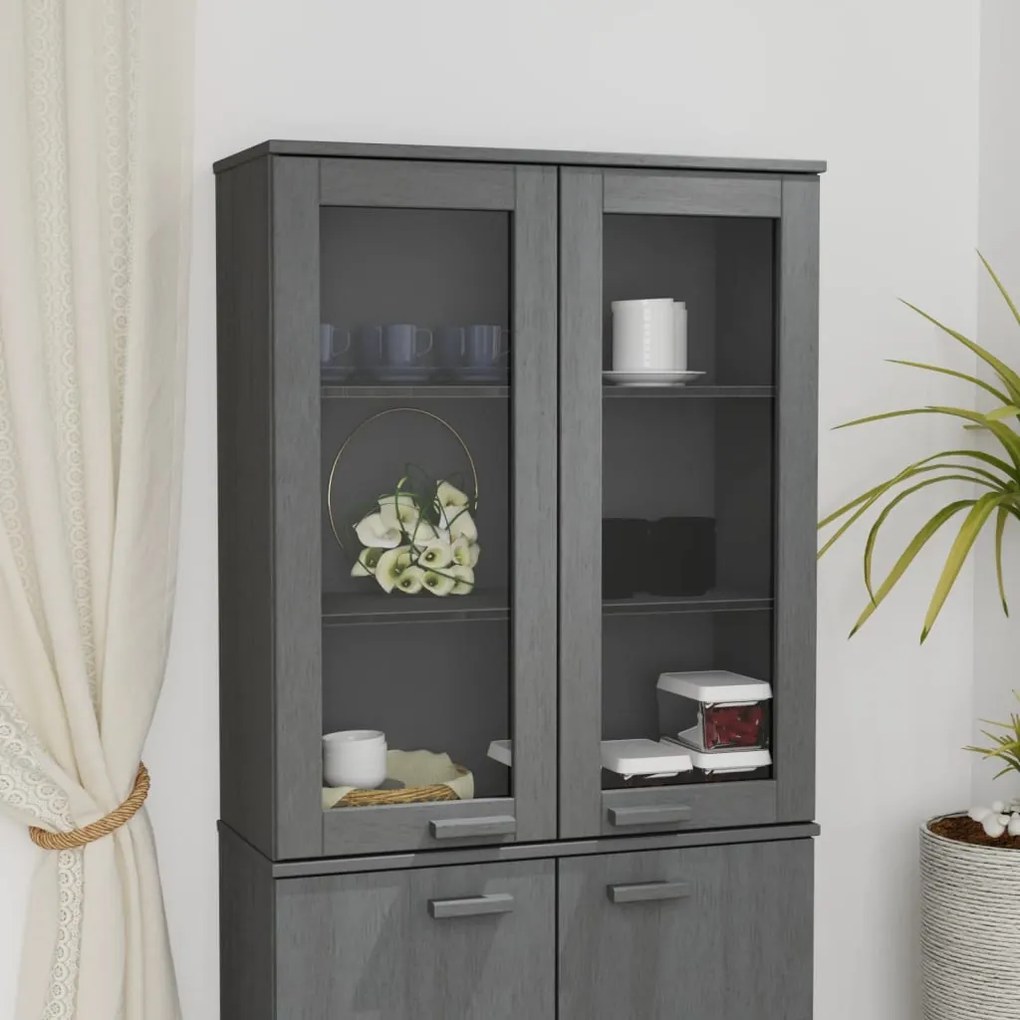 vidaXL Topo p/ armário alto HAMAR 85x35x100 pinho maciço cinza-escuro