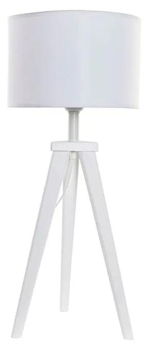 Lâmpada de Mesa DKD Home Decor Branco Poliéster Madeira 220 V 50 W