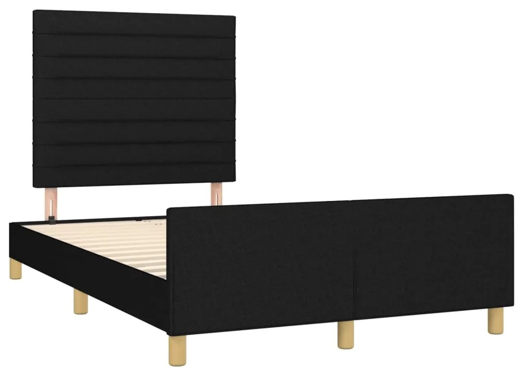 Estrutura de cama sem colchão preto 120x190 cm tecido