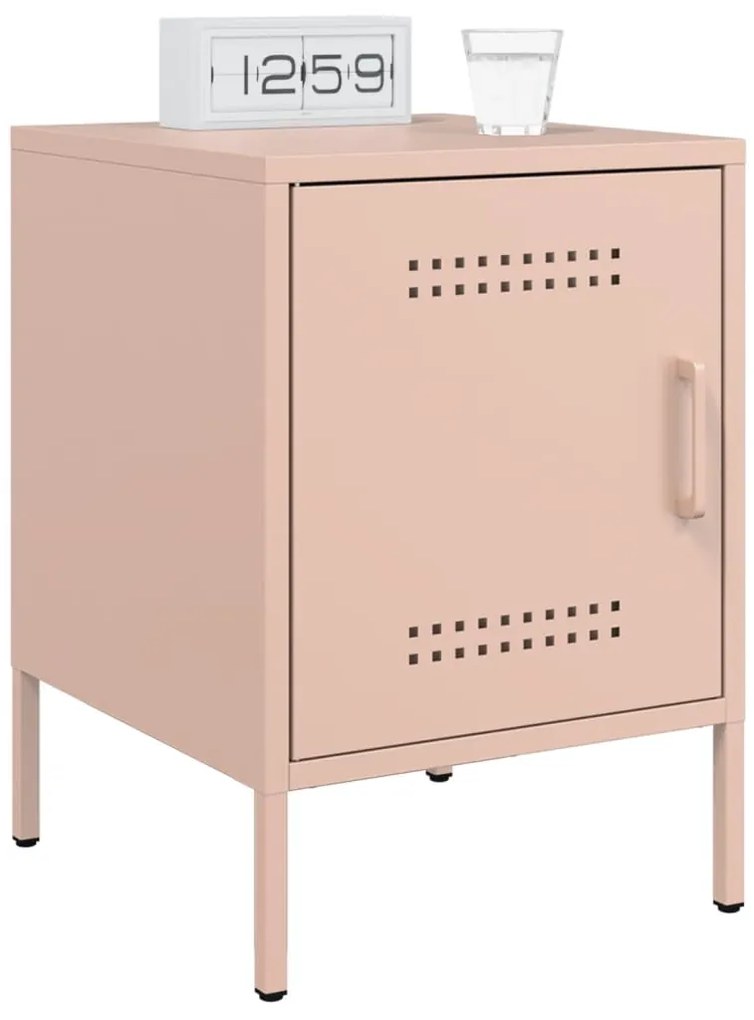 Mesa de cabeceira 36x39x50,5 cm aço rosa