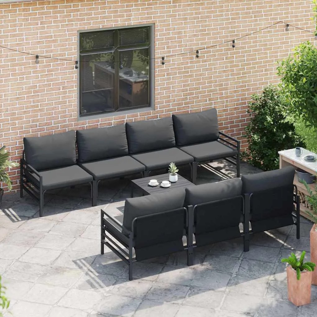 Conjunto de Sofá de Jardim 8 pcs Antracite 70 x 70.5 x 31.5 cm
