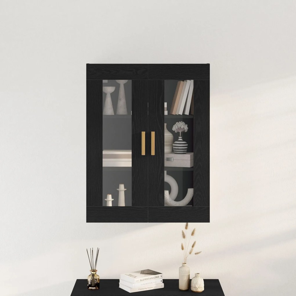Armário de Parede em Carvalho Preto - 69,5x34x90 cm