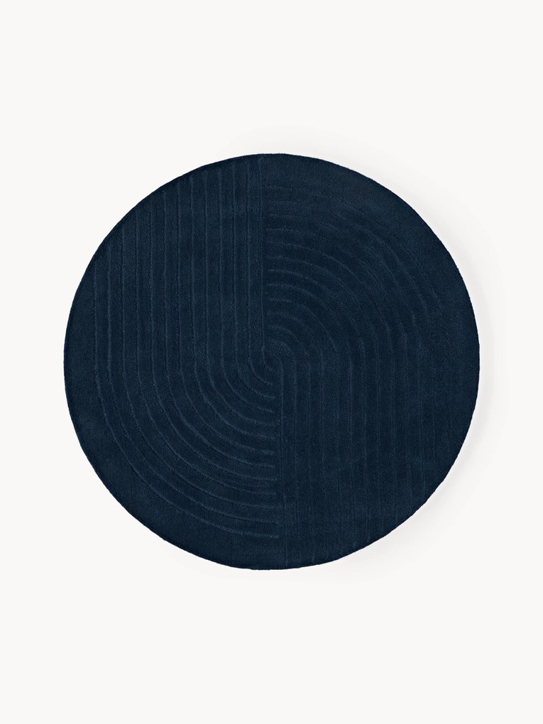 Tapete redondo em lã artesanal Mason