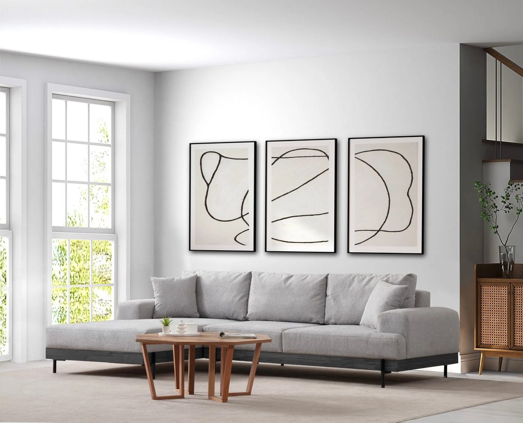 Sofá de Canto Eti – Cinzento – 170 x 280 cm