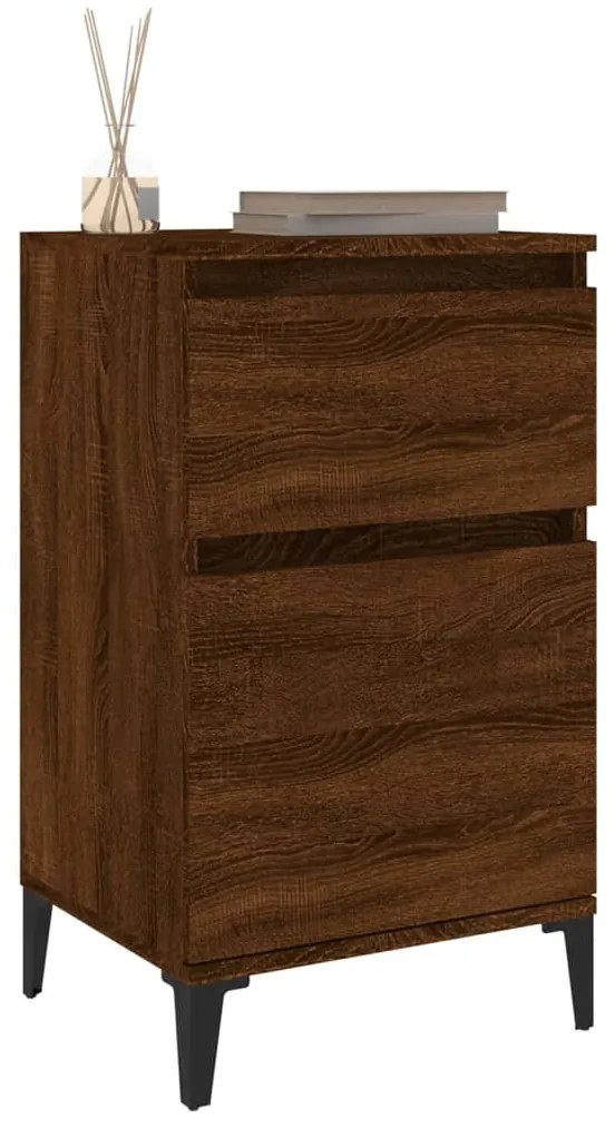 Mesas de cabeceira 2 pcs 40x35x70 cm cor carvalho castanho