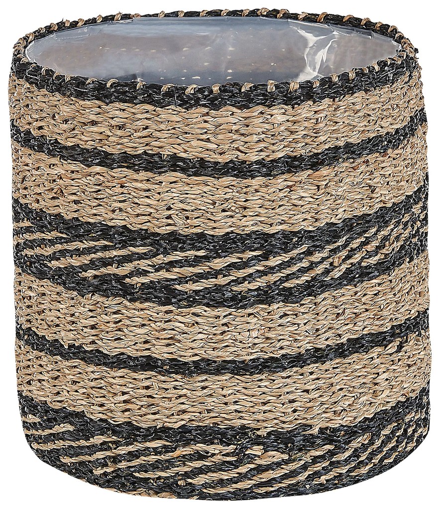 Conjunto de 3 vasos em fibra de algas cor natural e preto, RASBORA Beliani