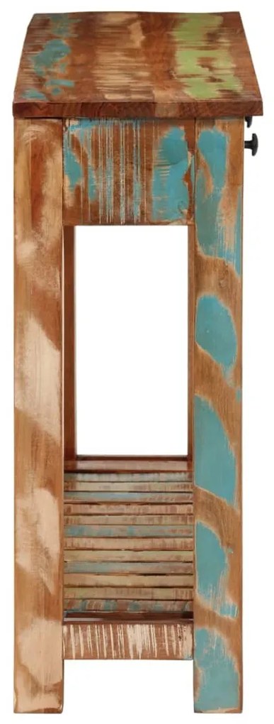 Mesa consola 110x30x76 cm madeira recuperada maciça