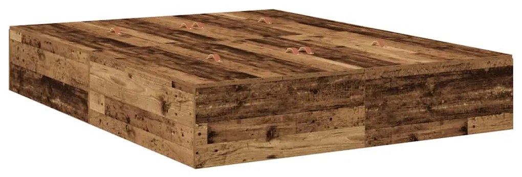 Cama com armazenamento em madeira antiga 140x190 cm