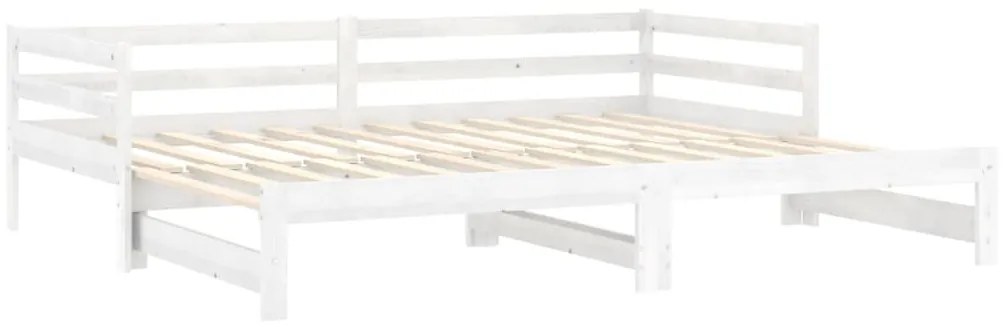 Estrutura sofá-cama de puxar 2x(90x200) cm pinho maciço branco