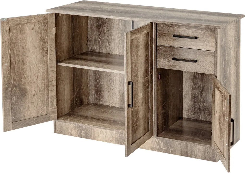 Aparador "Grigio" para Cozinha com 2 Gavetas, 3 Portas e Prateleira Aj