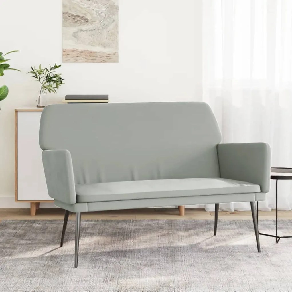 351382 vidaXL Banco 108x79x79 cm veludo cinzento-claro