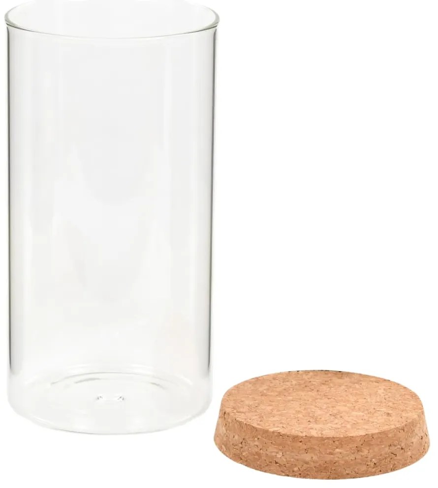 Frascos de vidro com tampas de cortiça 6 pcs 1100 ml