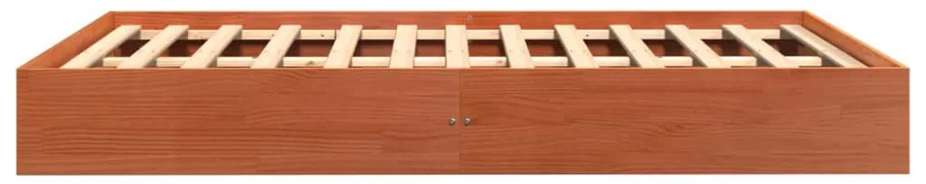 Cama sem colchão 120x190 cm madeira pinho maciça castanho-mel