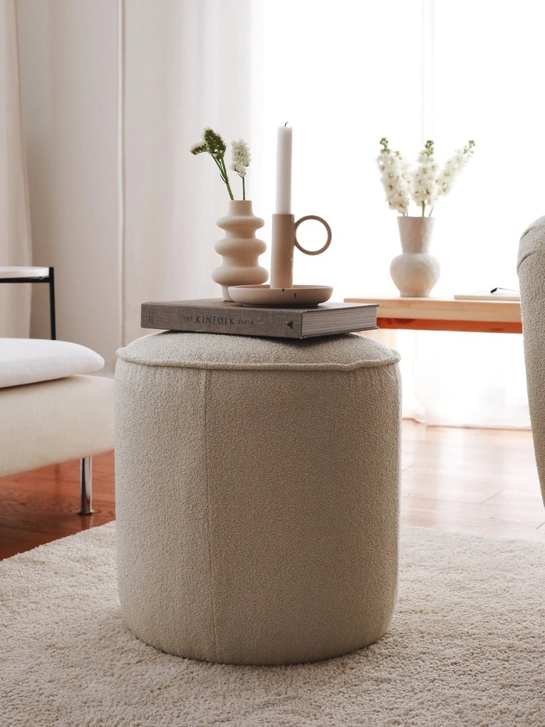 Pouffe Teddy – Creme – 43x45x43 cm