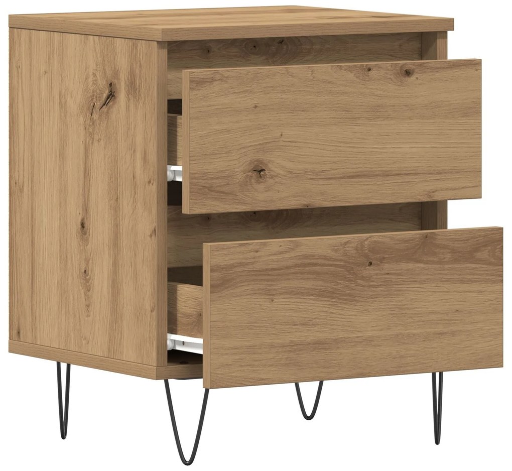 Cabeceira de Cama vidaXL Carvalho Artisan 40x35x50 cm Madeira de Engen