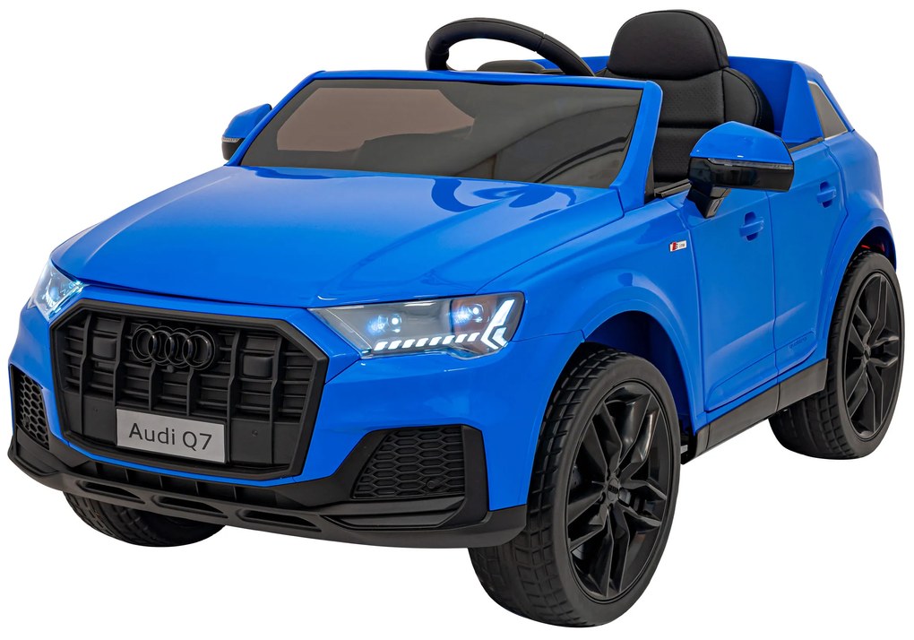 Carro elétrico para Crianças 12V Audi Q7 NEW LIFT Rodas de EVA, Assento de couro Azul