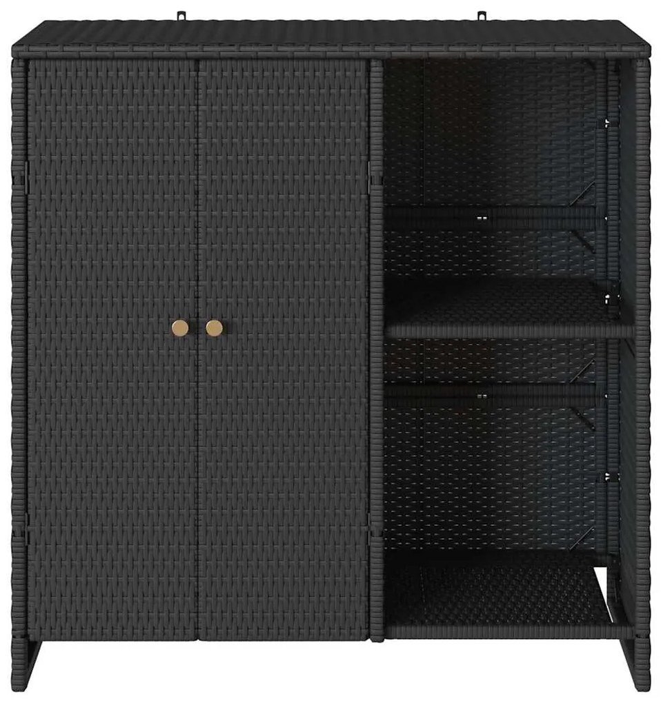 Armário de Armazenamento Preto 100 x 36 x 102 cm em Rattan