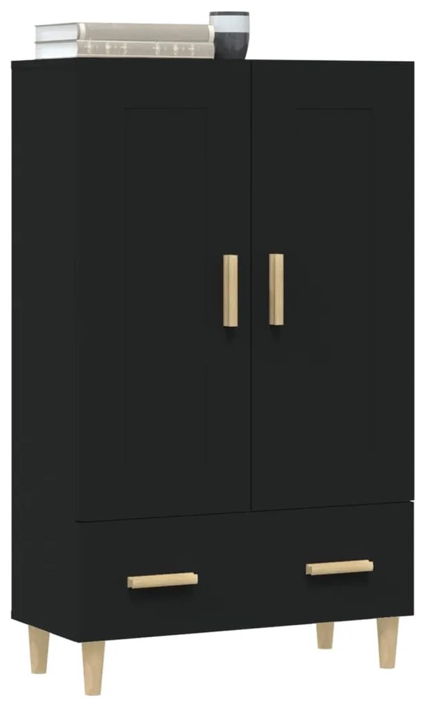 Armário alto 70x31x115 cm derivados de madeira preto